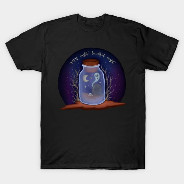 Creepy Night Haunted Night T-Shirt by Sasyall